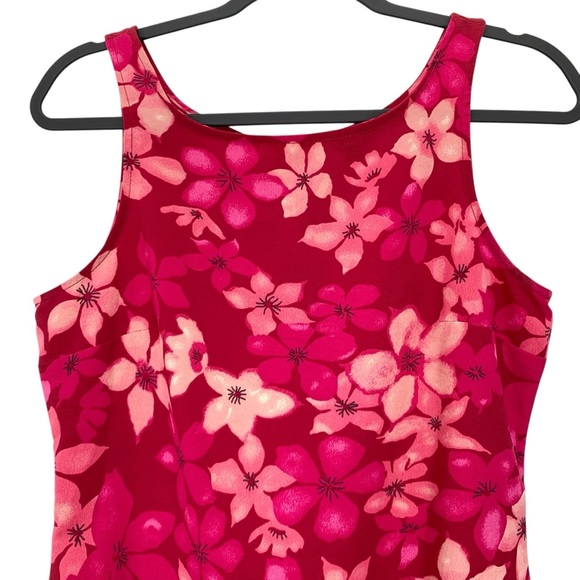 Reitmans Sundress Womens 8 Pink Floral Hawaiian Tropical Cruise Vacation Vtg Y2K - Picture 4 of 9